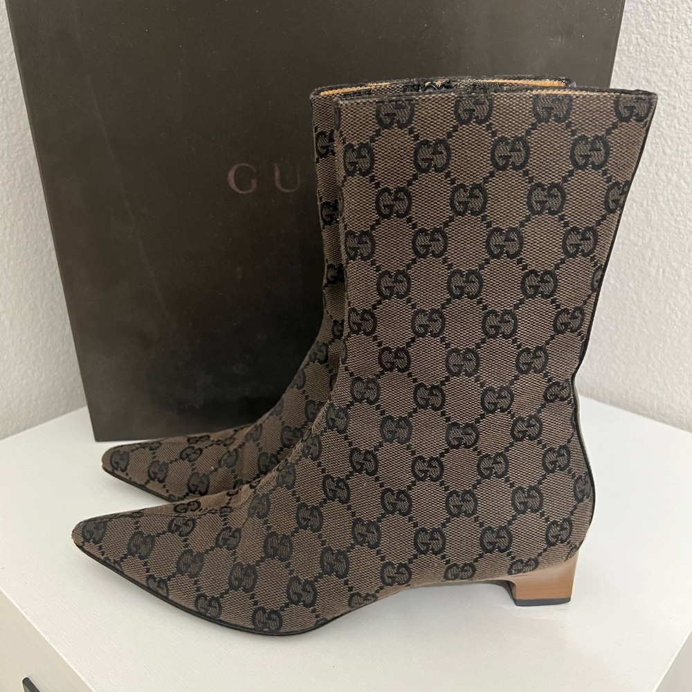 Authentic Gucci GG short boot